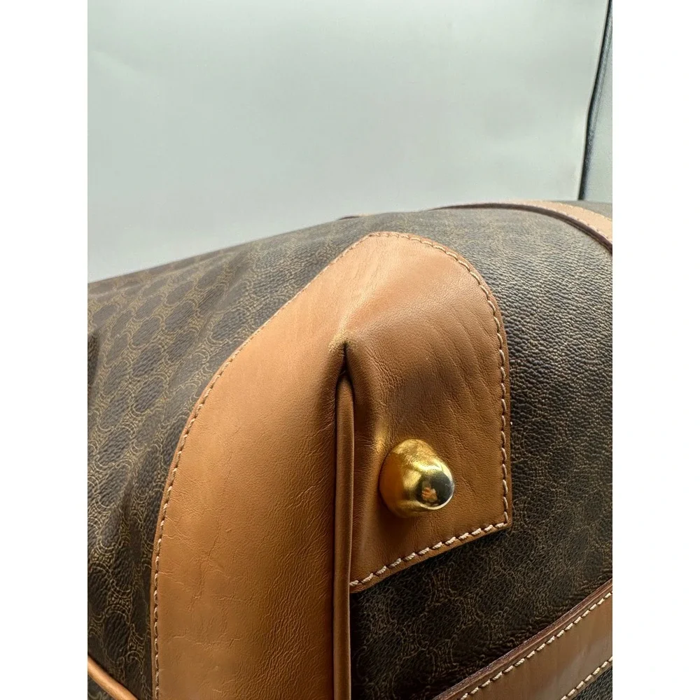 Vintage Celine Macadam Canvas Boston Bag XL Weekender Travel Duffle Carry-On - Picture 13 of 15